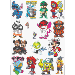 Cartoon UV DTF Sticker Design Printing Services