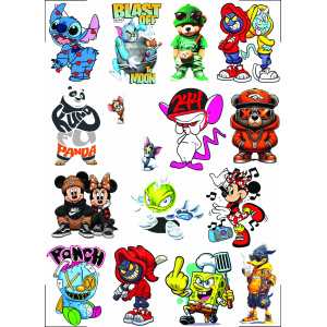 Cartoon UV DTF Sticker Design Printing Services