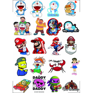 Cartoon UV DTF Sticker Design Printing Services