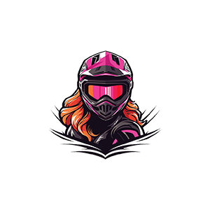 Motocross Girl Helmet UV DTF Sticker  – UVDTF169