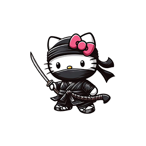 Hello Kitty Ninja UV DTF Sticker – UVDTF265