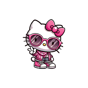 Hello Kitty with Sunglasses UV DTF Sticker – UVDTF266