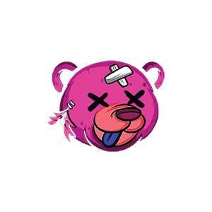 Dead bear cartoon UV DTF Sticker – UVDTF278