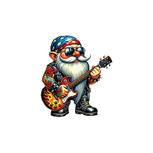 Santa Claus playing guitar UV DTF Sticker – UVDTF305