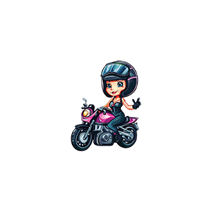 Cute girl Riding With Motorcycle UV DTF Sticker – UVDTF306