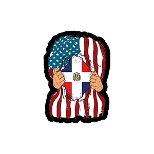 Flag of the Dominican UV DTF Sticker – UVDTF500