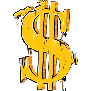Dollar sign UV DTF Sticker – UVDTF 1169