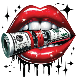 100 Dolar bill lips UV DTF Sticker – UVDTF 1213