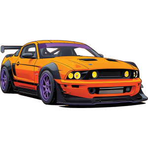 Orange Car UV DTF Sticker – UVDTF 1262