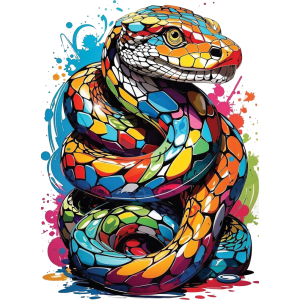 Colorful Snake UV DTF Sticker – UVDTF 1309