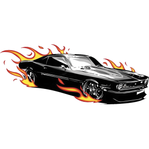 Black car UV DTF Sticker – UVDTF 1314