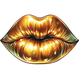 Golden lips UV DTF Sticker – UVDTF 1361