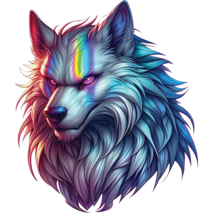 Colorful Wolf UV DTF Sticker – UVDTF 1380