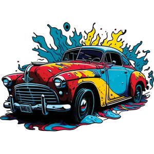 Colorful Car UV DTF Sticker – UVDTF 1391