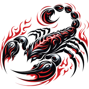 Black and red scorpion UV DTF Sticker – UVDTF 1415