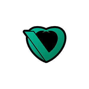 V Heart UV DTF Sticker – UVDTF674